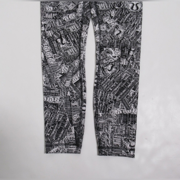 Lululemon Wunder Train High-Rise Tight 25" Tear It Up Alpine White Black Size 8 - Picture 7 of 16